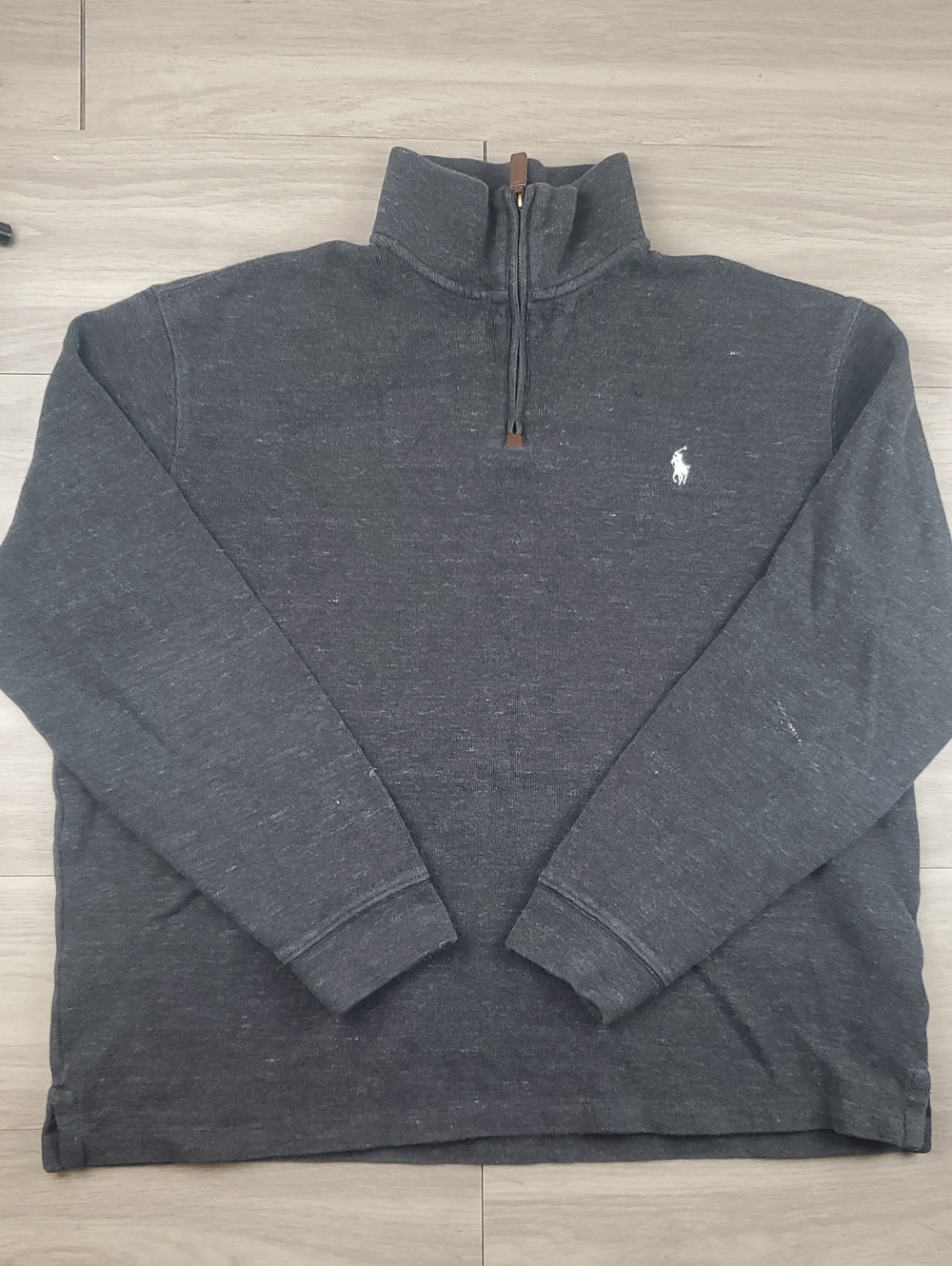 Polo Ralph Lauren Men's XL Gray Quarter Zip Cotton Pullover